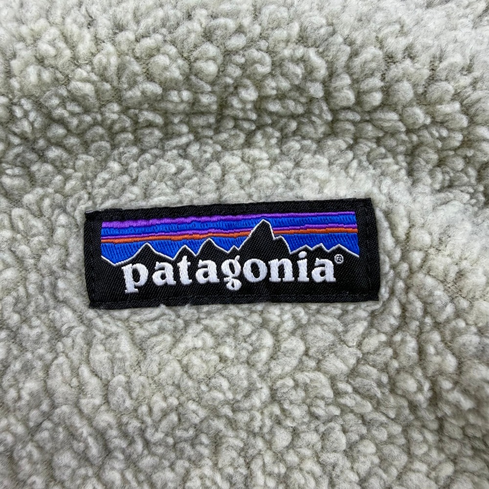 Patagonia Retro Pile Fleece Jacket Mens Medium Oatmeal Navy Full Zip STY26125 - Picture 6 of 11